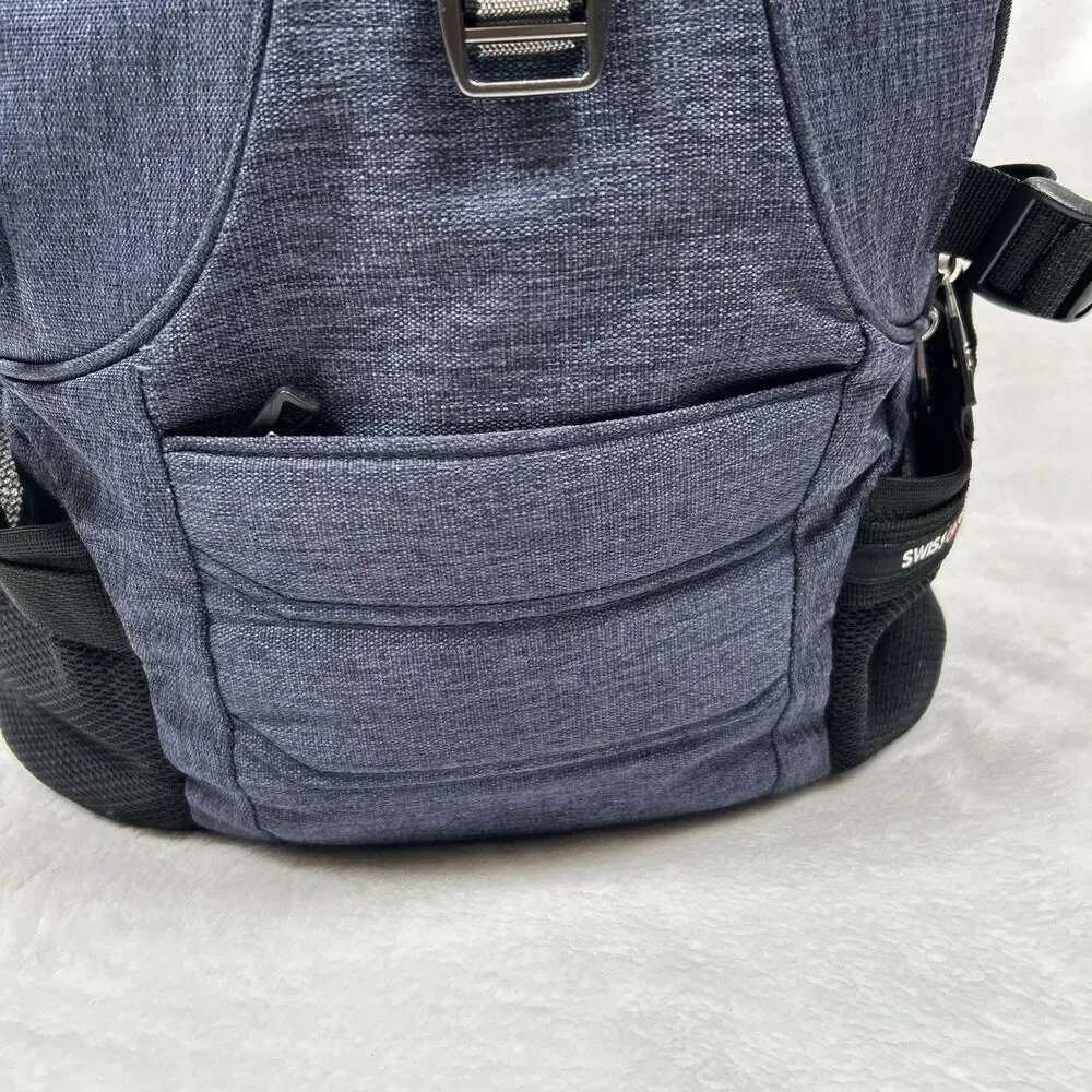SWISSGEAR Scansmart TSA Friendly Tablet Laptop Backpack Blue Denim Padded